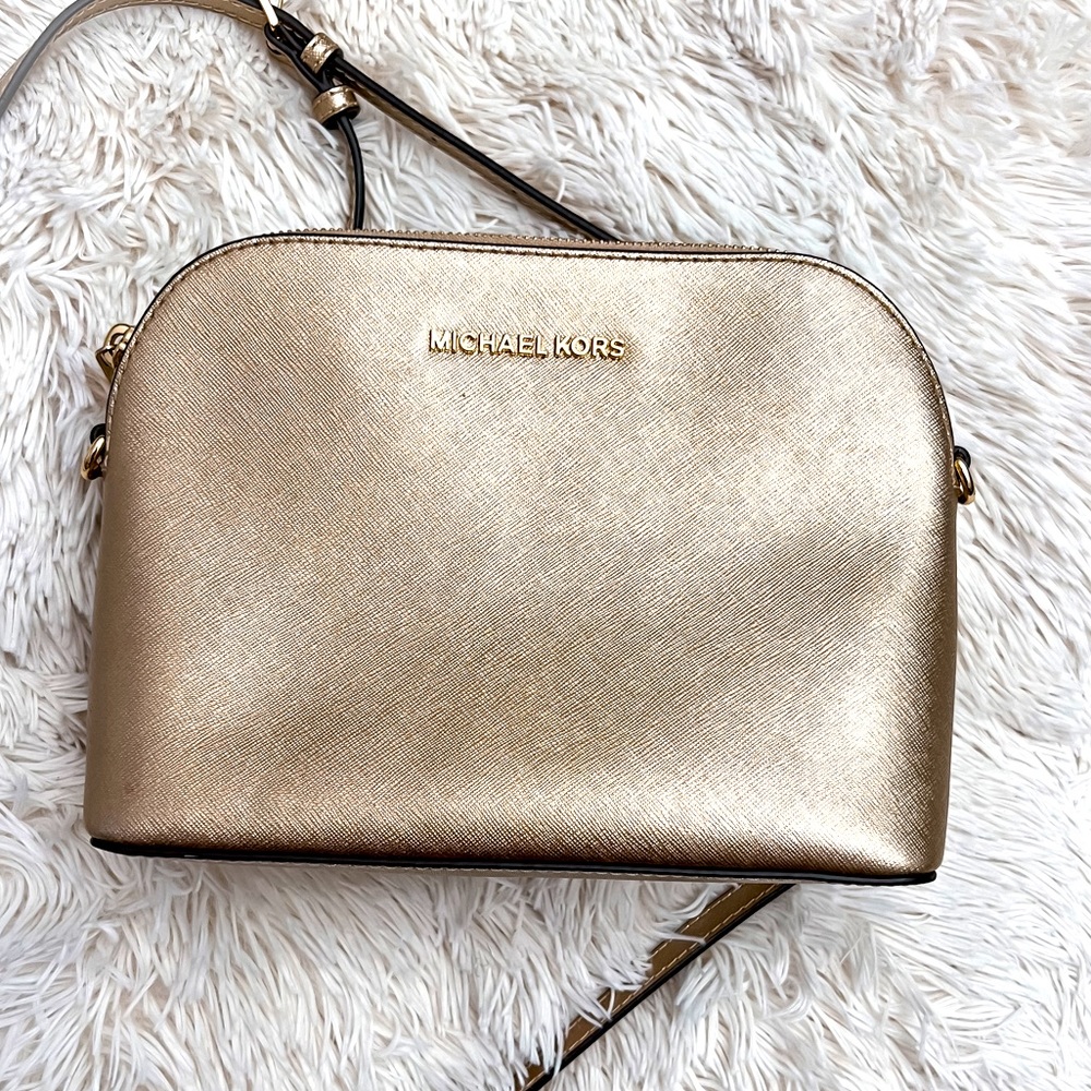 Michael Kors Gold Leather Dome Bag